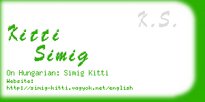 kitti simig business card